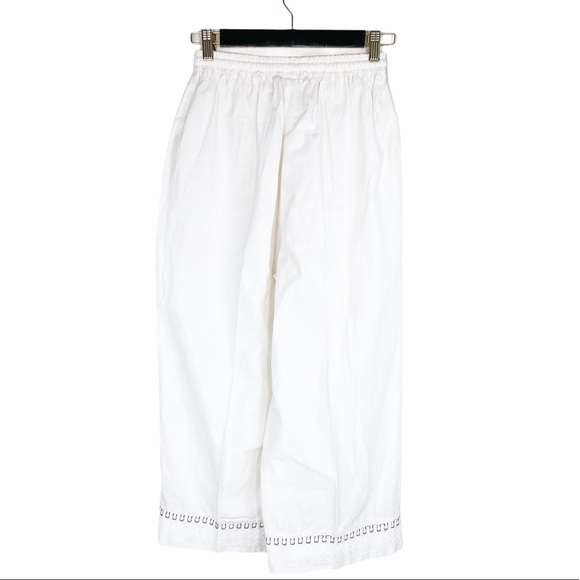 NWT La Rueca White Wide Leg Pull On Cropped Pants - Picture 2 of 12